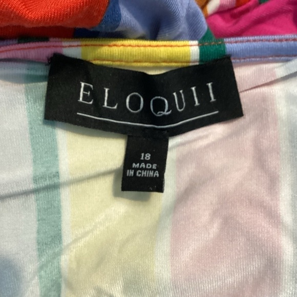 Eloquii Wrap Around Dress Size 18 Rainbow Stripe - Picture 6 of 7